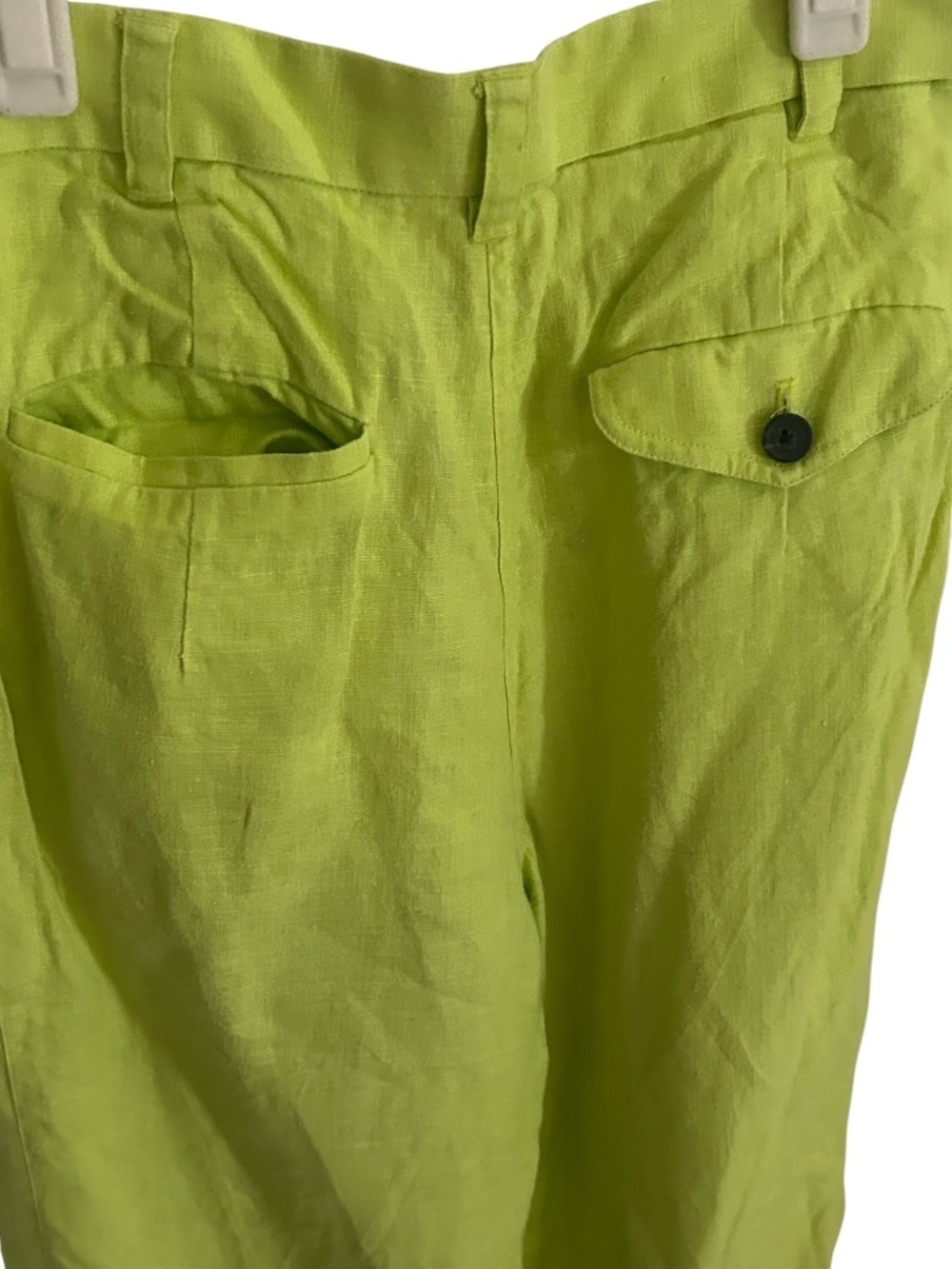 Mara Hoffman Wide Leg Trouser Pants 100% Hemp Size 2 Neon Green High Waisted - Picture 6 of 14